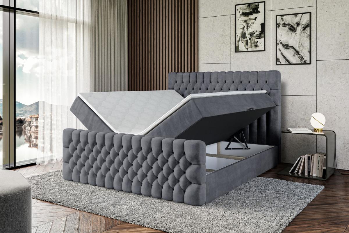BOXBETT SERENE-Z - 120 x 200 - H3 - Dunkelgrau - Dunkelgrau, Holzwerkstoff (120/200cm) - ALTDECOR