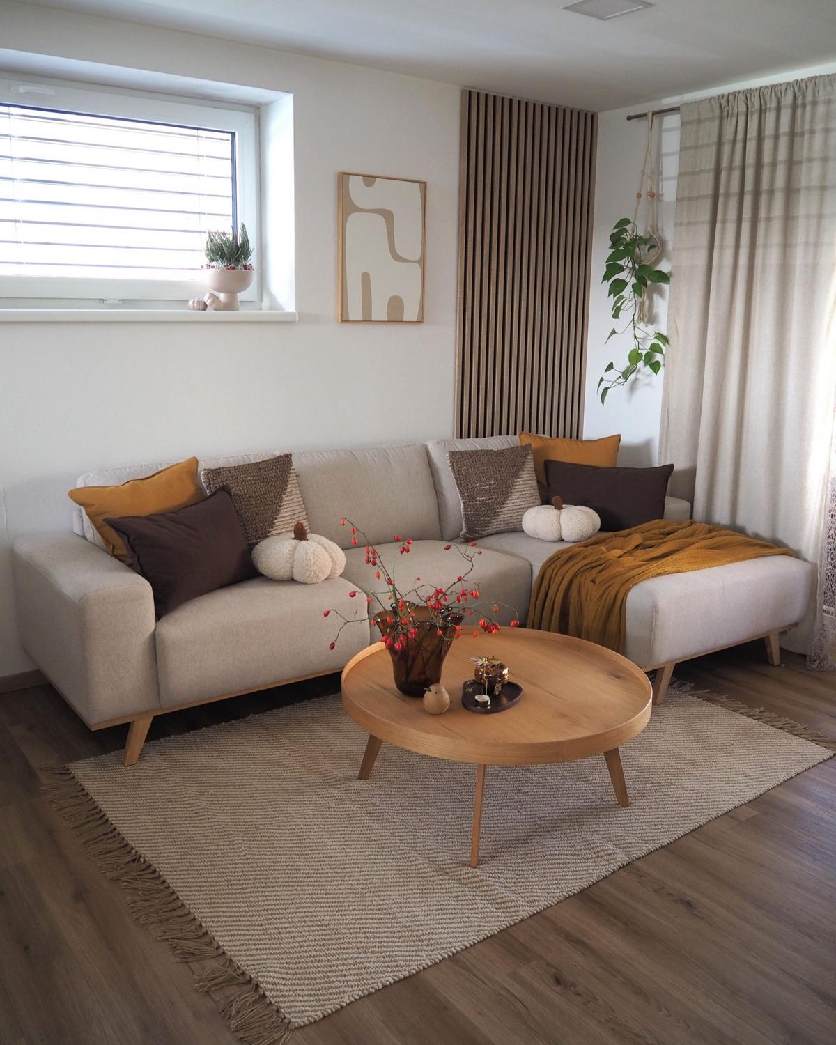 ECKSOFA 3-Sitzer Stoff Beige linksseitig Nora - Beige, Textil (279/150cm) - Beliani