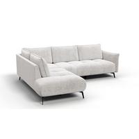 ECKSOFA AERA 5-Sitzer links, ecru - Ecru/Schwarz, Holz/Textil (268/206cm) - Wozimo