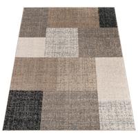 KURZFLORTEPPICH, mit geometrischem Blockmuster, Braun, 80 x 150 cm - Braun, Textil (150/80cm) - KADIMA DESIGN