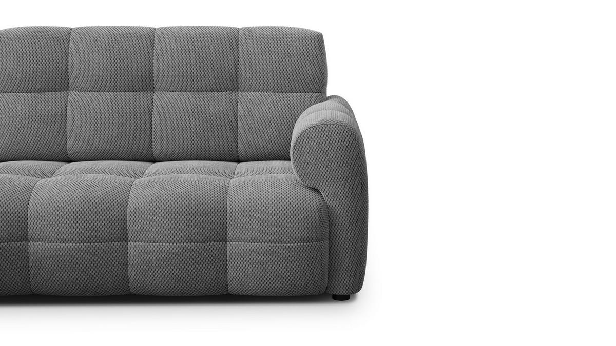 ECKSOFA MELLOW 3-Sitzer, grau - Schwarz/Grau, Holz/Textil (232/156cm) - Wozimo