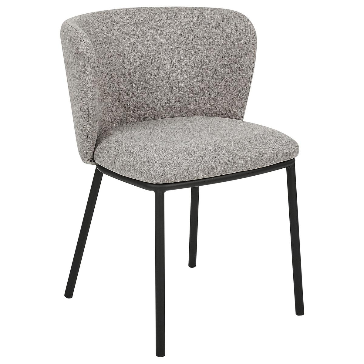 ESSZIMMERSTUHL 2er-Set Polsterbezug Grau Mina - Grau, Textil/Metall (45/75/52cm) - Beliani