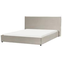 BETT mit Lattenrost 180/200 cm Taupe Lavaur - Taupe, Textil (180/200cm) - Beliani