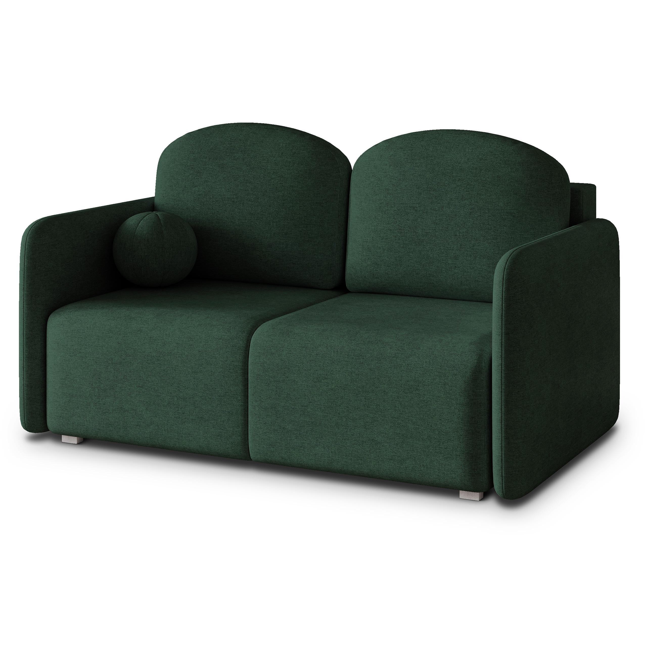 BETTSOFA SUVI II NV Grün Geflochtener Stoff mit Schlaffunktion - Grün, Textil (90/85/153cm) - MASSENO