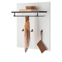 GARDEROBENPANEEL weiß 79 cm, Wandgarderobe mit Kleiderstange - Weiß Hochglanz, Holzwerkstoff/Metall (79/89/25cm) - Furn.Design