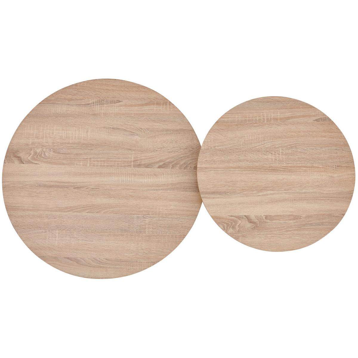 COUCHTISCH-SET Lunnea 80 cm - Eichefarben/Creme, Holzwerkstoff/Metall (80/80/42cm) - Selsey