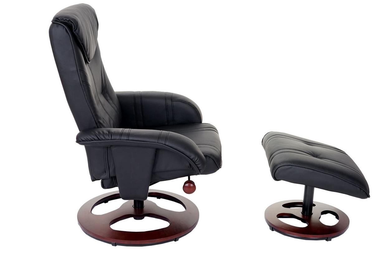 RELAXSESSEL MIT HOCKER Schwarz - Schwarz, Textil (77/105/68cm) - MCW