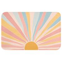WC-VORLEGER Illustration - Sonne - Pastellfarben Toilettenteppich 80x50 cm - Pastellblau, Textil (80/1cm) - OnlyWow