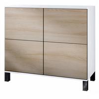 KOMMODE Rova Eiche sägerau - Eiche San Remo, Holzwerkstoff (92.5/84.5/35cm) - Vladon