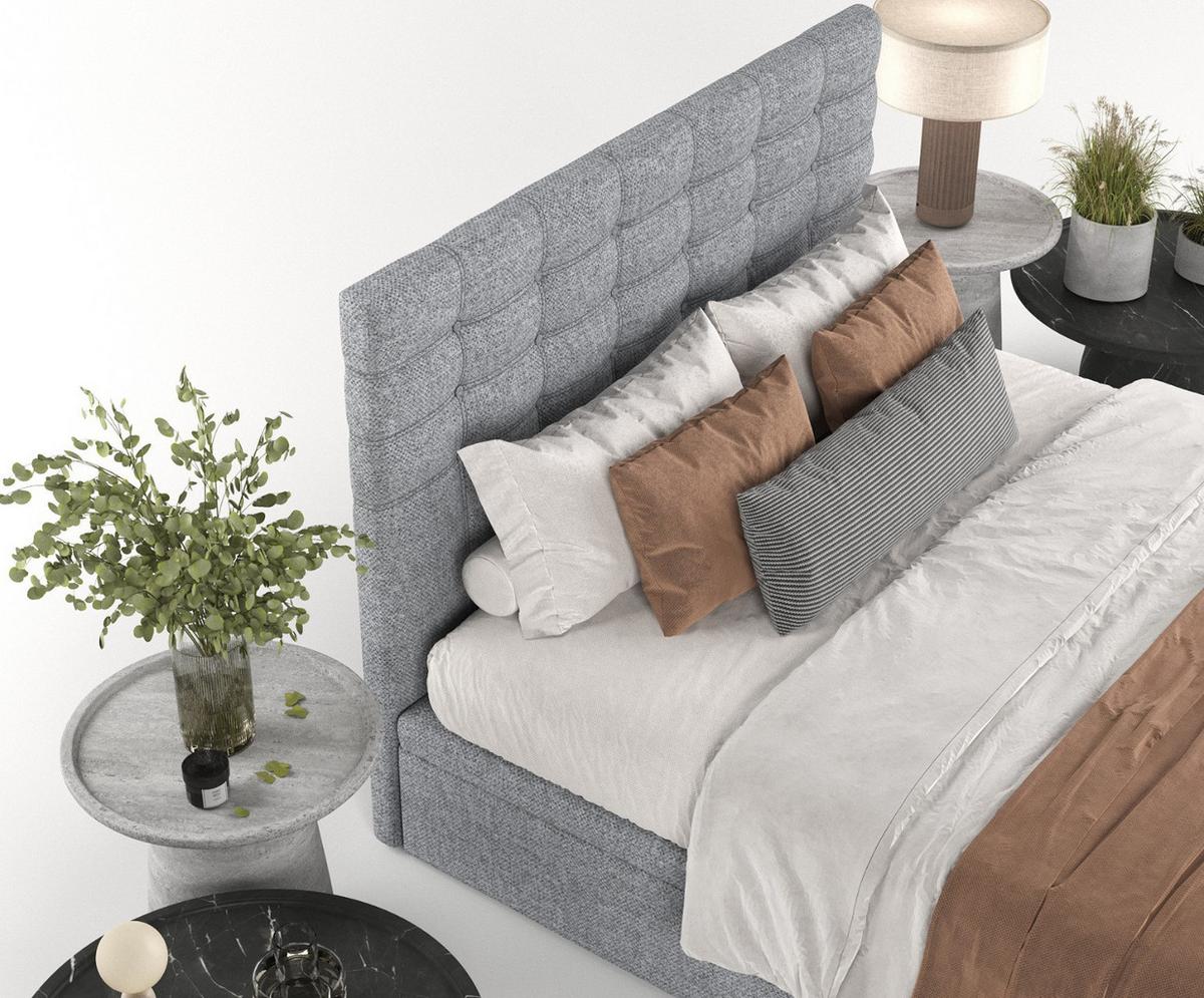 POLSTERBETT Callo mit Stauraum 140/200 cm Grau im Alta Stoff - Schwarz/Grau, Holz/Holzwerkstoff (140/200cm) - AltaBeds