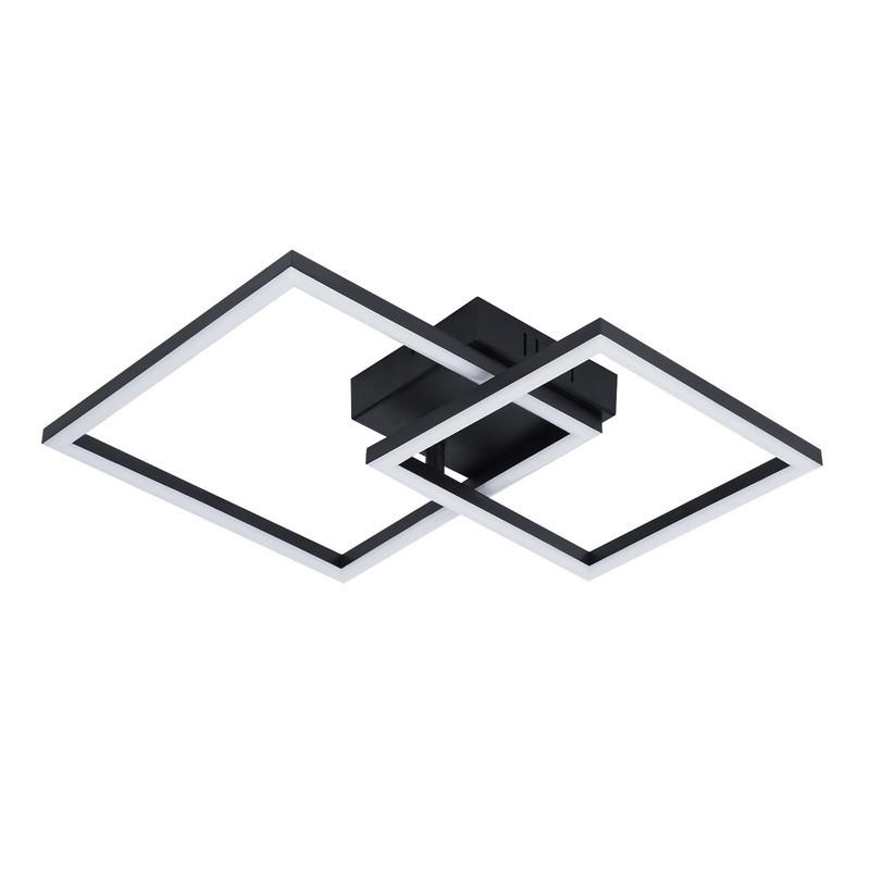 LED-DECKENLEUCHTE Lounder 34.5/34.5/6.7cm - Schwarz, Kunststoff (34.5/34.5/6.7cm) - Nettlife