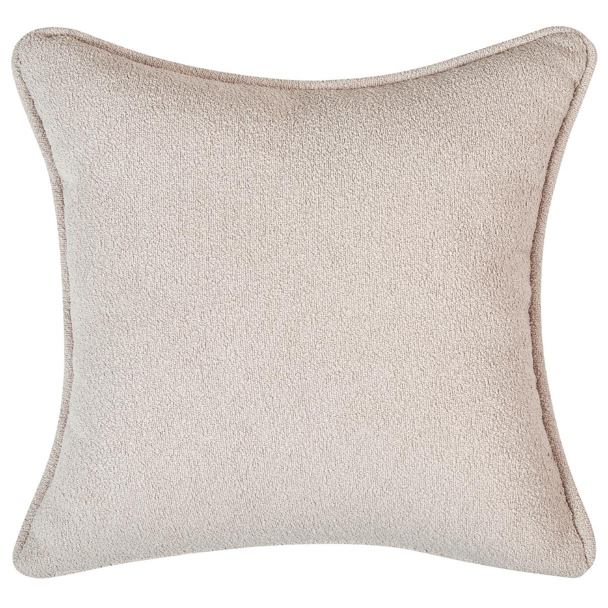 CHAISELONGUE Bouclé hellbeige rechtsseitig Chevannes - Beige/Schwarz, Textil (138/74/77cm) - Beliani