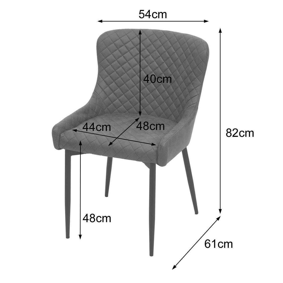 ESSZIMMERSTUHL Grau 2er-Set - Grau, Metall (54/82/61cm) - MCW