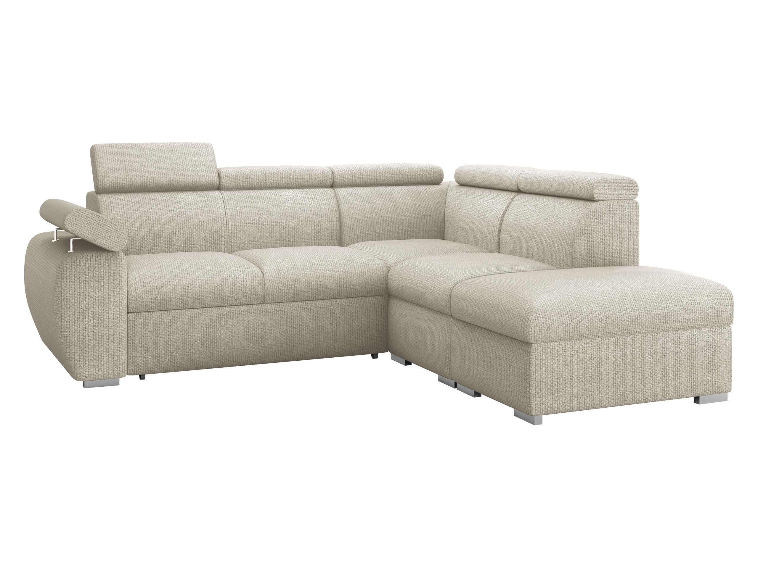 ECKSOFA Boston 2RR1P, Seite: Rechts 2R+R+1P(65)+PUFAP - Silberfarben/Mokka, Holz/Textil (260/230cm) - MIRJAN24