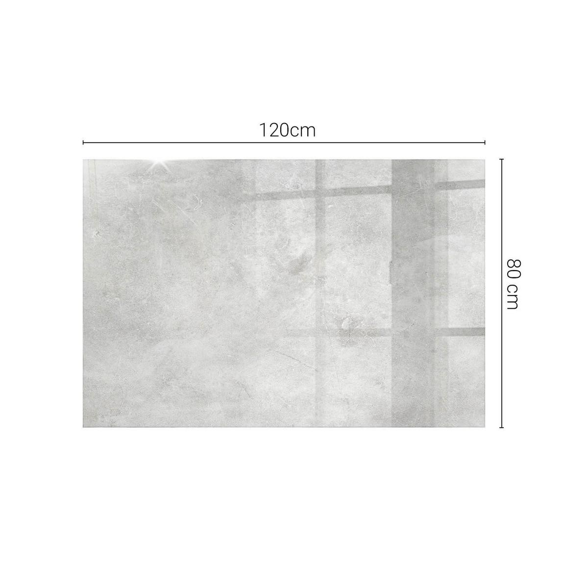 TISCHPLATTE 120x80 cm Betonstruktur mit Kratzern - Hellgrau, Glas (0.4/120/80cm) - TULUP
