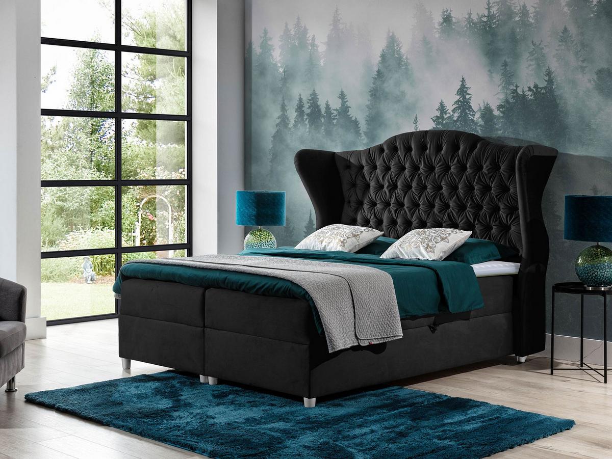 BOXBETT Livia - H3 - Schwarz, Holz (160/200cm) - MIRJAN24