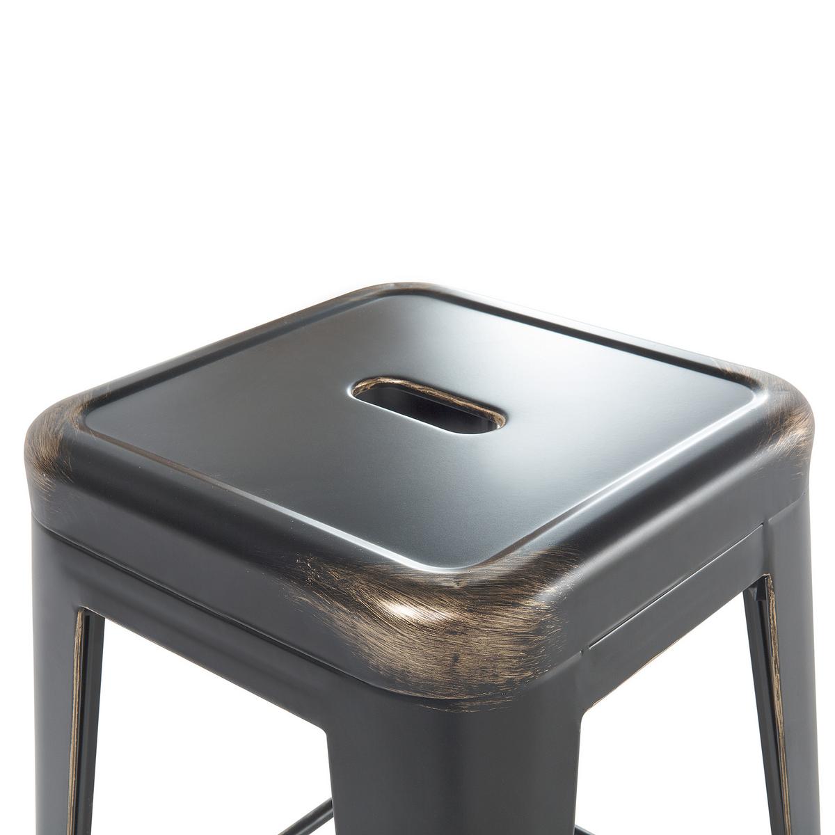 BARHOCKER 2er-Set Metall Schwarz Cabrillo - Schwarz, Metall (30/76/36cm) - Beliani