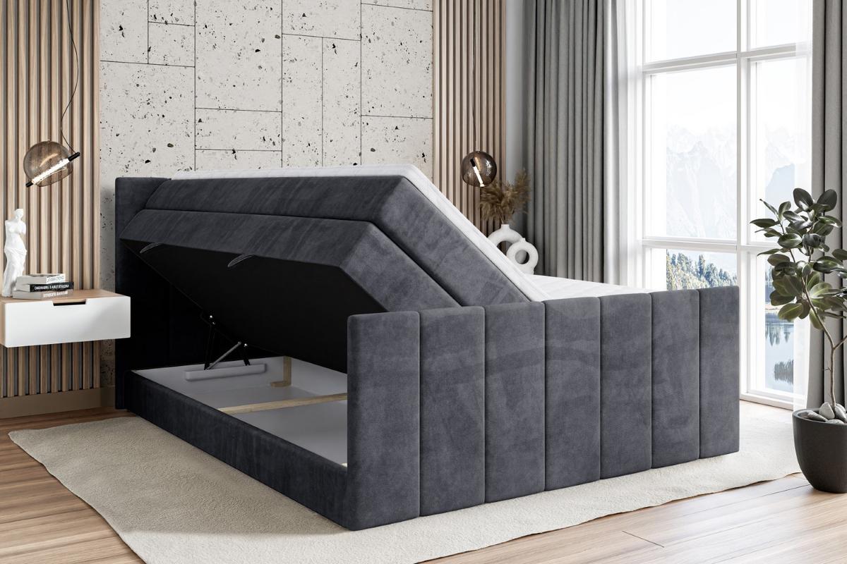 BOXSPRINGBETT MOETI-Z KING - 120x200 - H3/H4 - Dunkelgrau - Dunkelgrau, Holzwerkstoff (120/200cm) - ALTDECOR