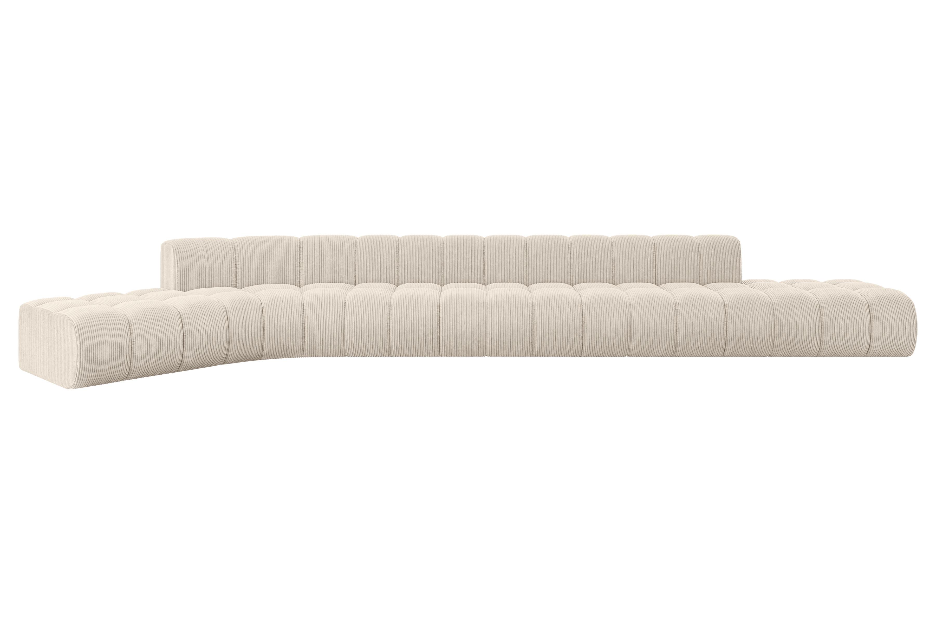 ECKSOFA modulares Sofa Solven-L3 - 562x174x70 cm Beige - Beige, Holzwerkstoff/Textil (562/174cm) - ALTDECOR