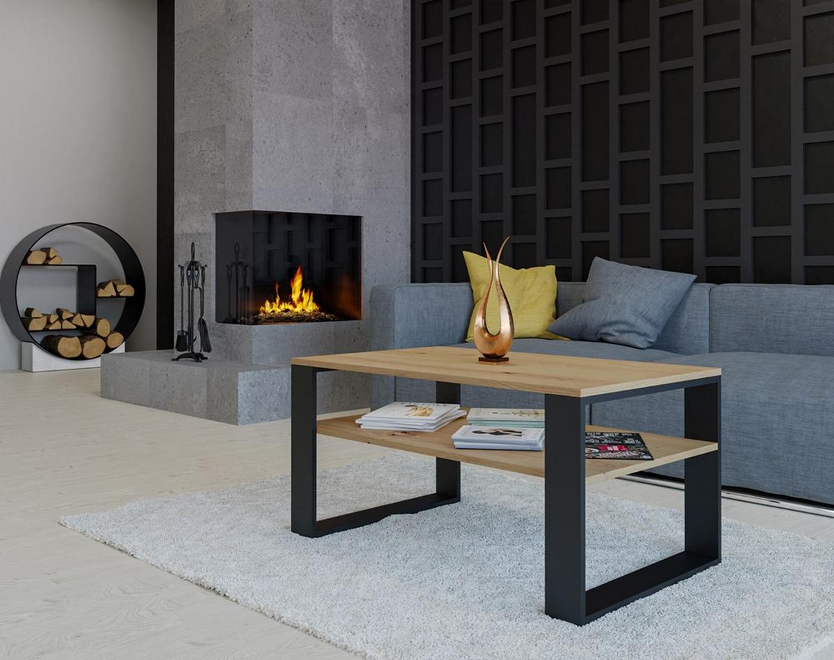 COUCHTISCH Artisan, Schwarz 90/50/58 - Schwarz, Holzwerkstoff (58/90/50cm) - RAUMHIRSCH FURNITURE