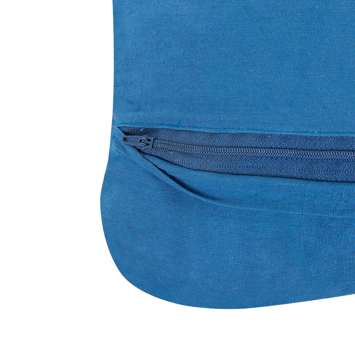 DEKOKISSEN 2er-Set Blau 45/45 cm Karatas - Blau, Naturmaterialien/Textil (45/45cm) - Beliani