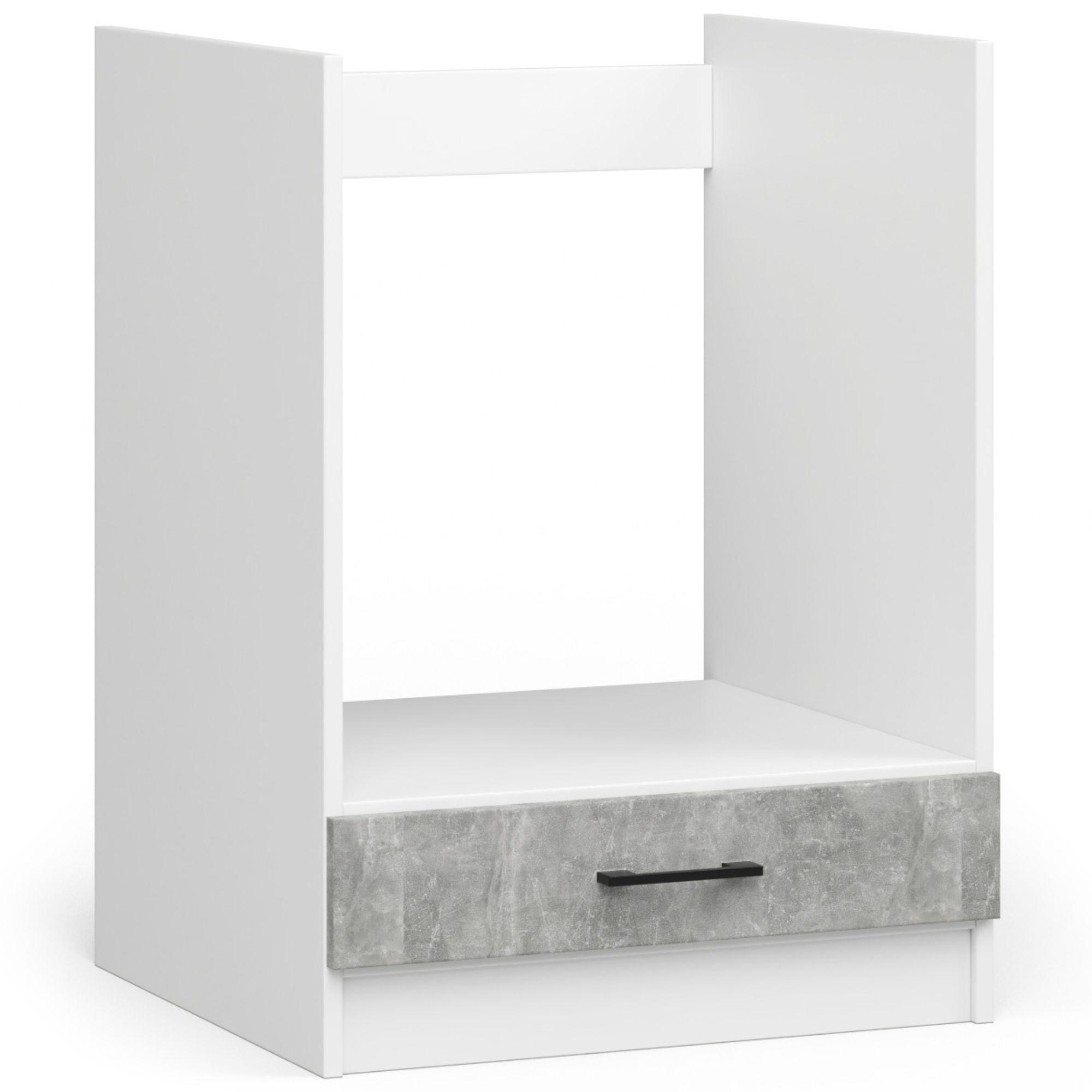 HÄNGESCHRANK Weiß, Beton 82/60/55 - Hellgrau/Weiß, Holzwerkstoff (60/82/55cm) - RAUMHIRSCH FURNITURE