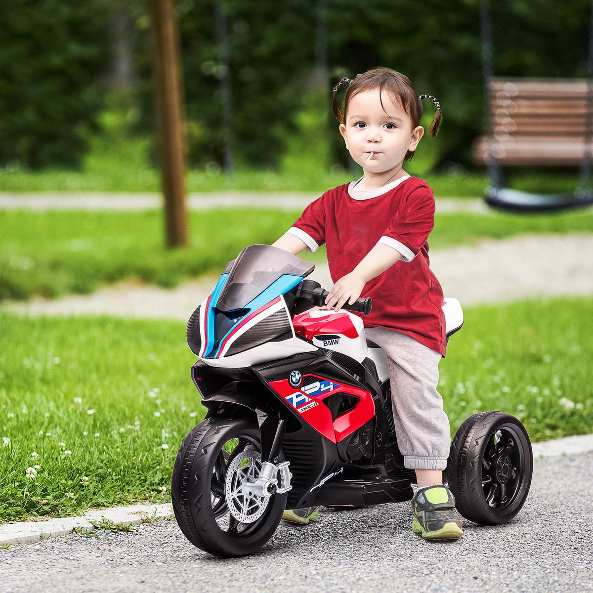 KINDER Elektro-Motorrad Kindermotorrad 6V Elektrofahrzeug Elektro-Dreirad Rot - Rot, Kunststoff (82.5/42/54cm) - HOMCOM