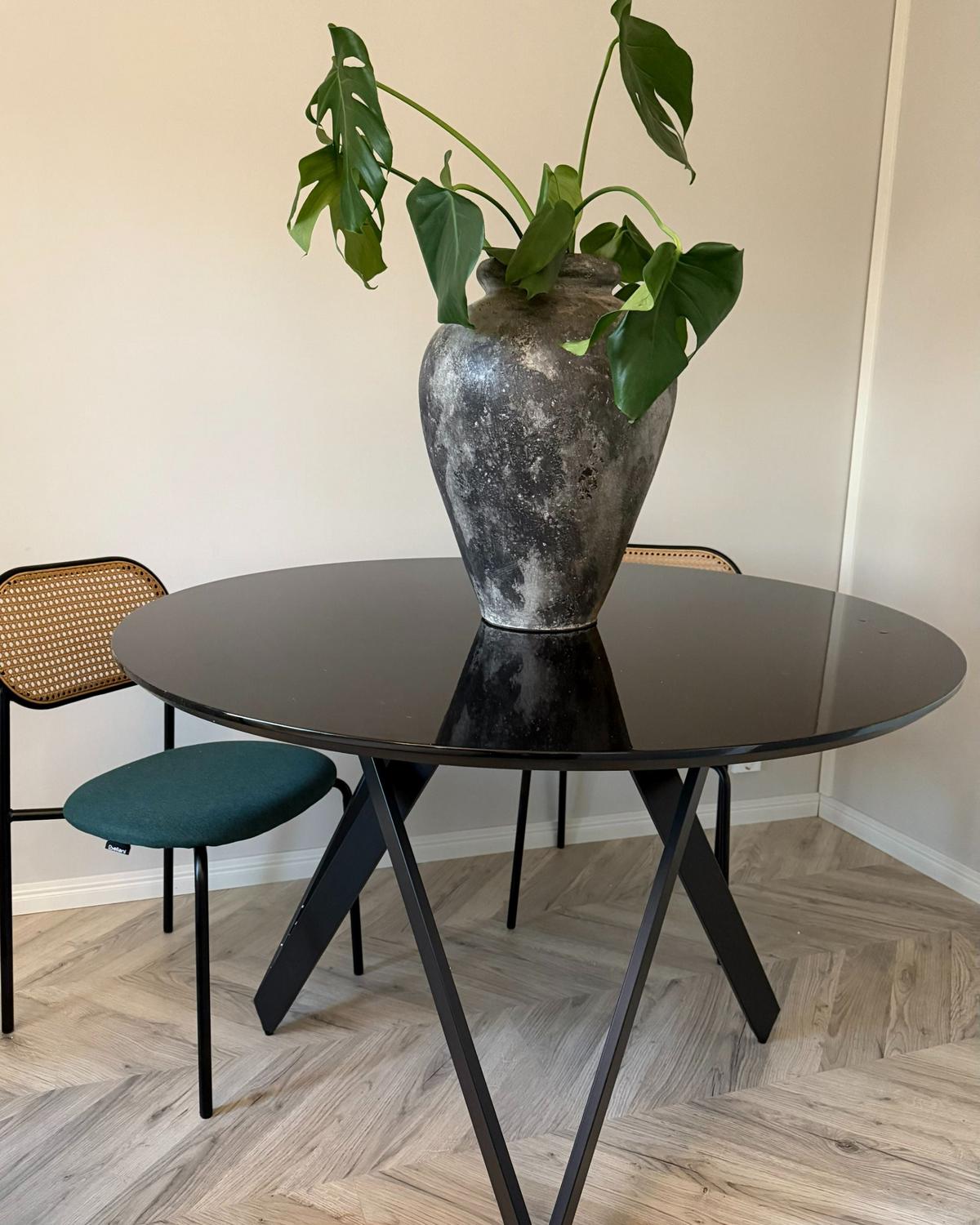 STUHL 2er-Set Metall dunkelgrün/schwarz Adaver - Hellbraun/Schwarz, Metall (47/79/48cm) - Beliani