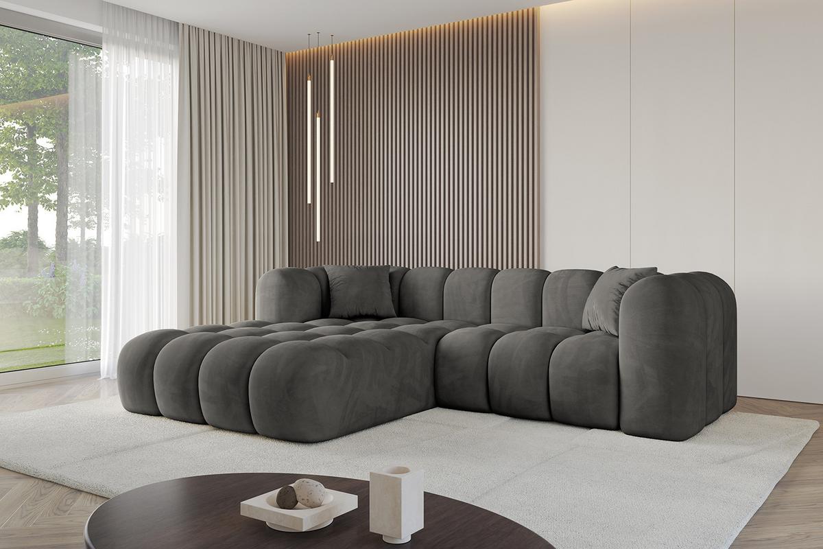 ECKSOFA Ottomane Links OLEA-L1 - 231x173x74 cm Anthrazit - Anthrazit/Schwarz, Holzwerkstoff/Kunststoff (231/173cm) - ALTDECOR