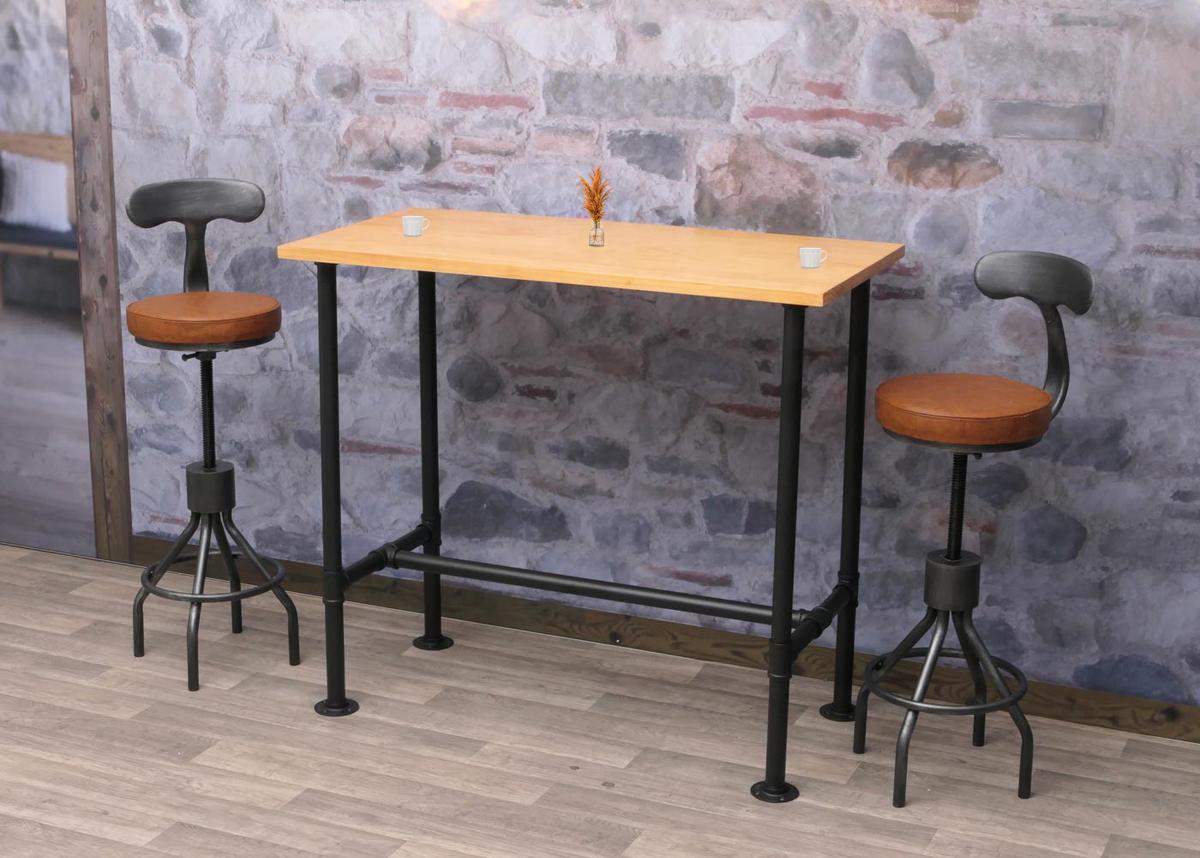 BARTISCH eckig Schwarz, Beige - Beige/Schwarz, Holz (61/120/108cm) - MCW