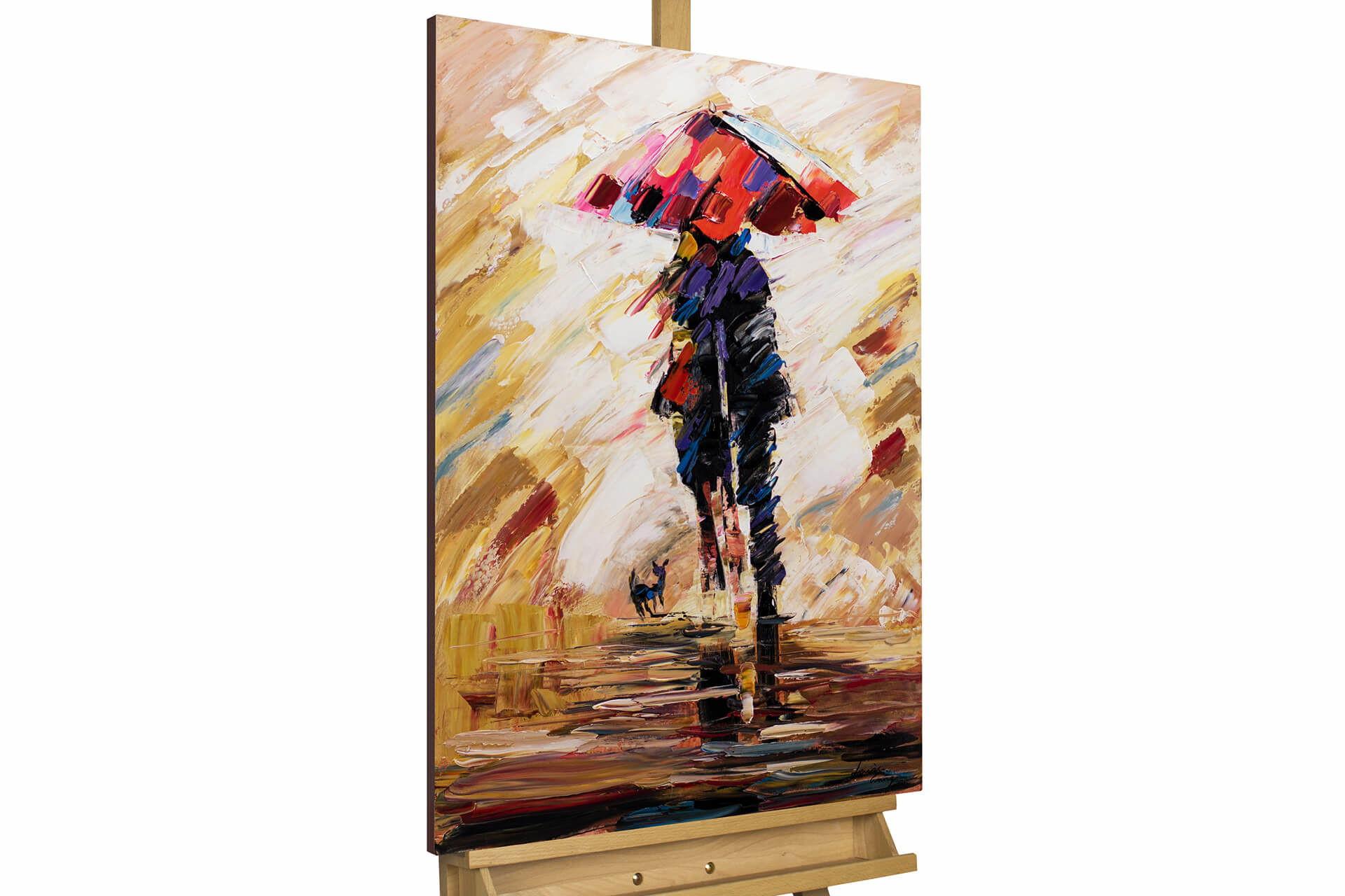 ACRYLBILD HANDGEMALT 60/90 cm - Blau/Gelb, Holz/Textil (60/90cm) - KUNSTLOFT