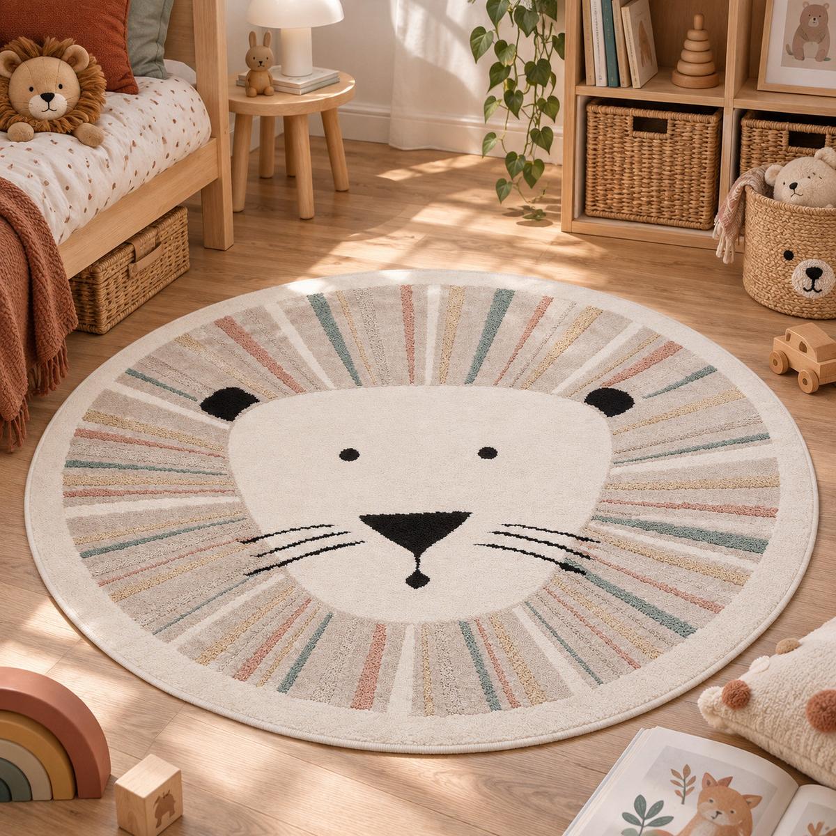 KINDER TEPPICH HAPPY KIDS - Beige/Schwarz, Textil (160/160cm) - Pergamon