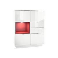 HIGHBOARD Metro Einsatz in Bordeaux Hochglanz - Bordeaux, Holzwerkstoff (103/123/37.5cm) - Vladon