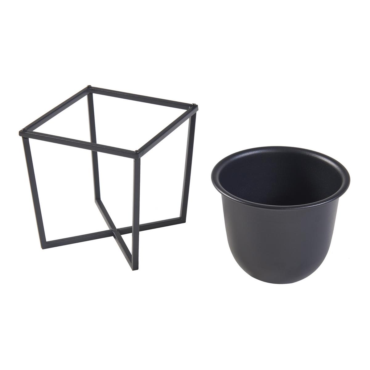 PFLANZENSTÄNDER-SET 2 TLG. Nordmaling - Schwarz, Metall (23/23.5/23cm) - [en.casa]