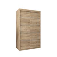 SCHWEBETÜRENSCHRANK 200/120/62 2-türig - Silberfarben/Sonoma Eiche, Holz/Kunststoff (120/200/62cm) - MÖBEL KRYSPOL