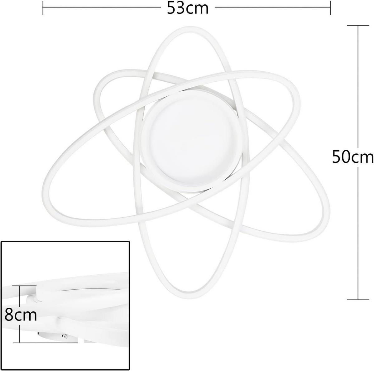LED-DECKENLEUCHTE Verena 53/50/8 cm - Weiß, Metall (53/50/8cm) - Nettlife
