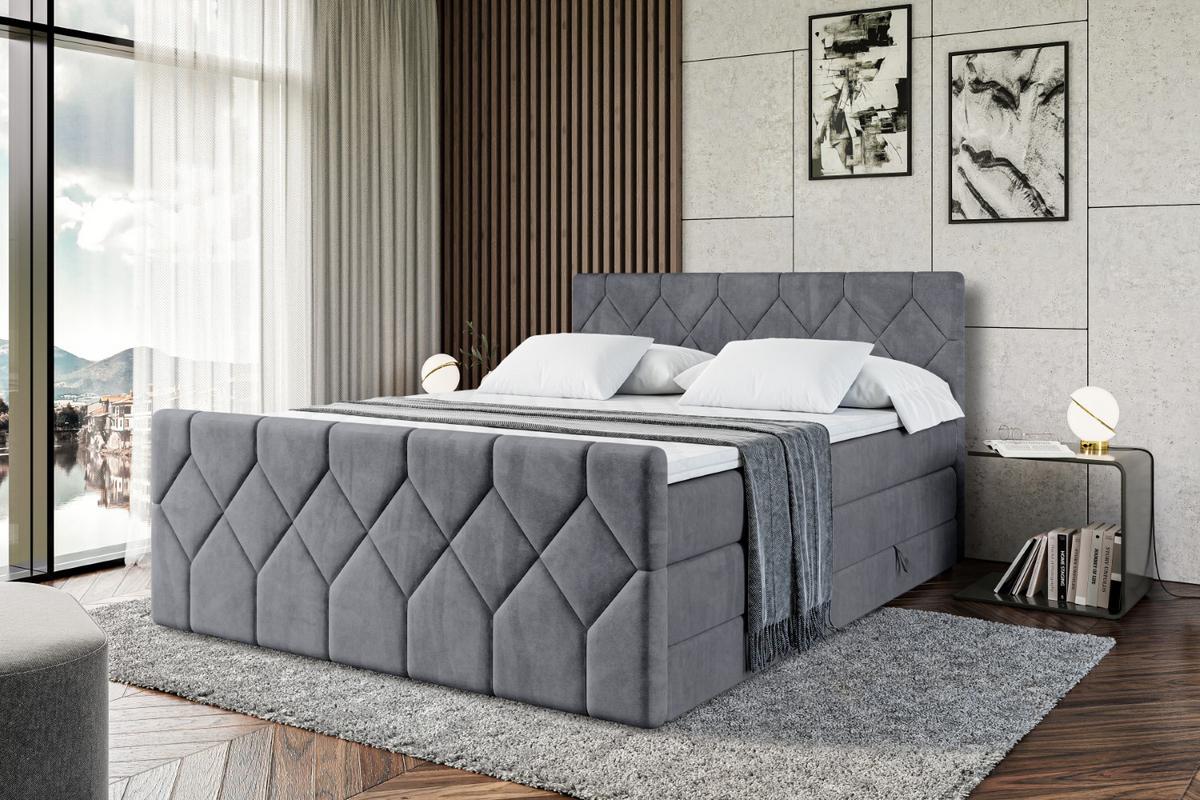 BOXSPRINGBETT CATOR-Z KING - 180x200 - H3/H4 - Dunkelgrau - Dunkelgrau, Holzwerkstoff (180/200cm) - ALTDECOR
