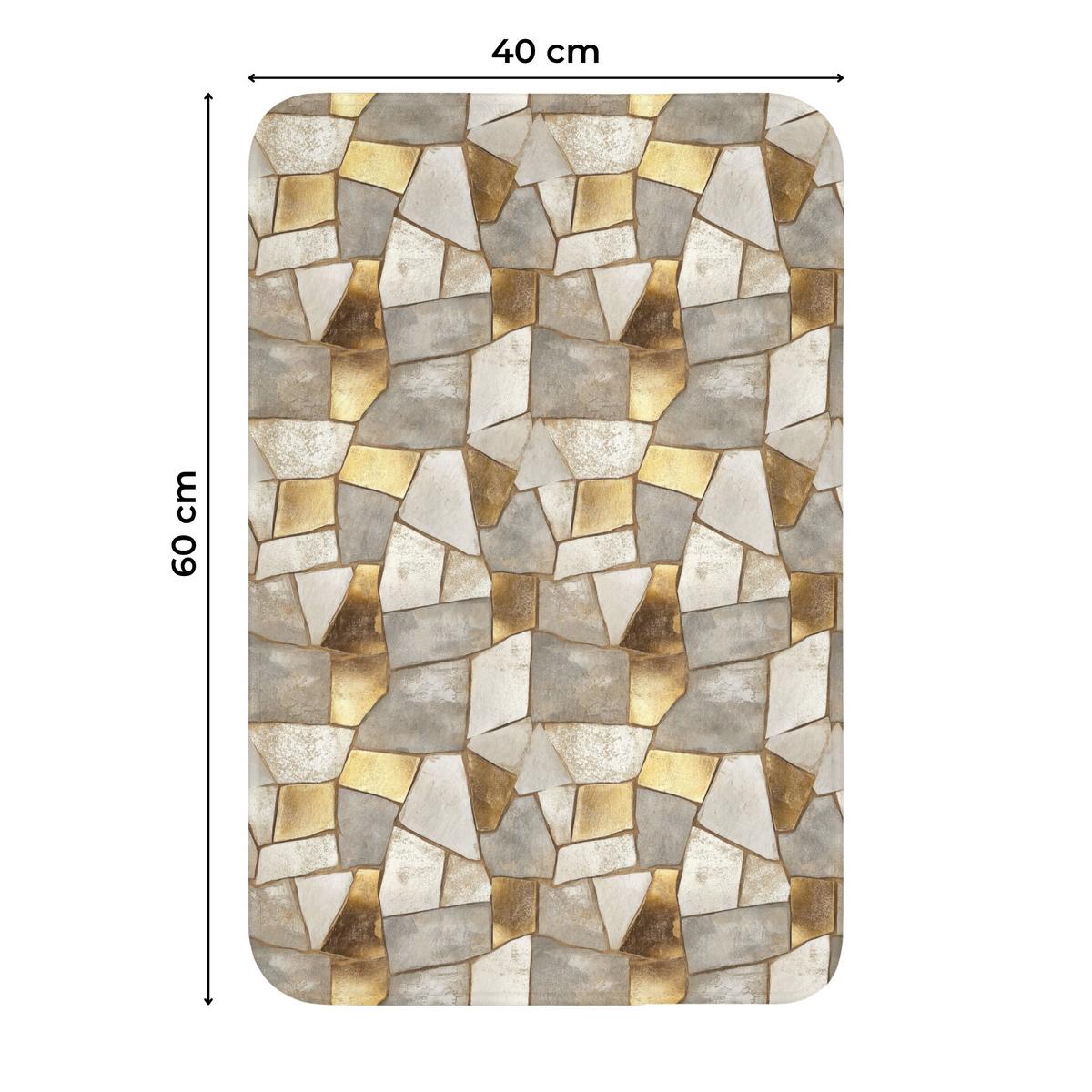 WC-VORLEGER Mosaik - Marmor - Gold WC Teppich 40x60 cm - Champagner, Textil (40/1cm) - OnlyWow