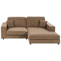 ECKSOFA 3-Sitzer Stoff Braun linksseitig Lofoten - Braun, Textil (250/185cm) - Beliani