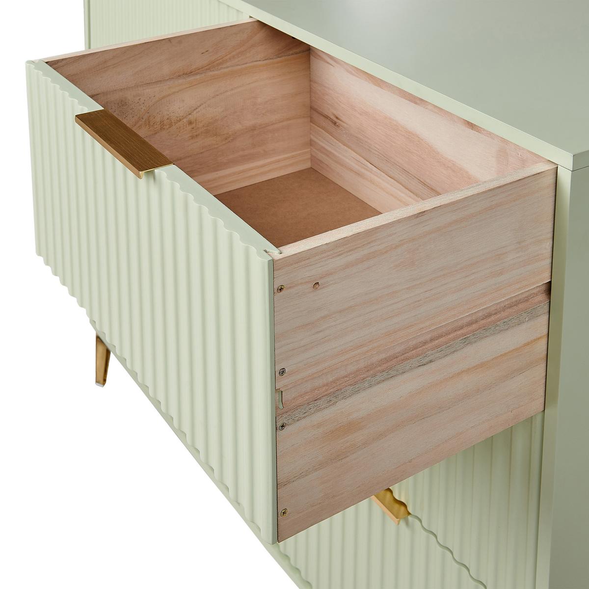 KOMMODE mit 6 Schubladen Hellgrün Walcott - Hellgrün, Holzwerkstoff (108/89/40cm) - Beliani