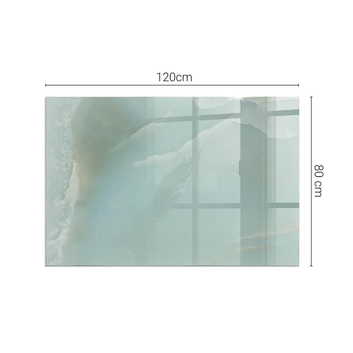GLASPLATTE für Kamin 120x80 cm - Türkis, Glas (120/80/0.4cm) - TULUP