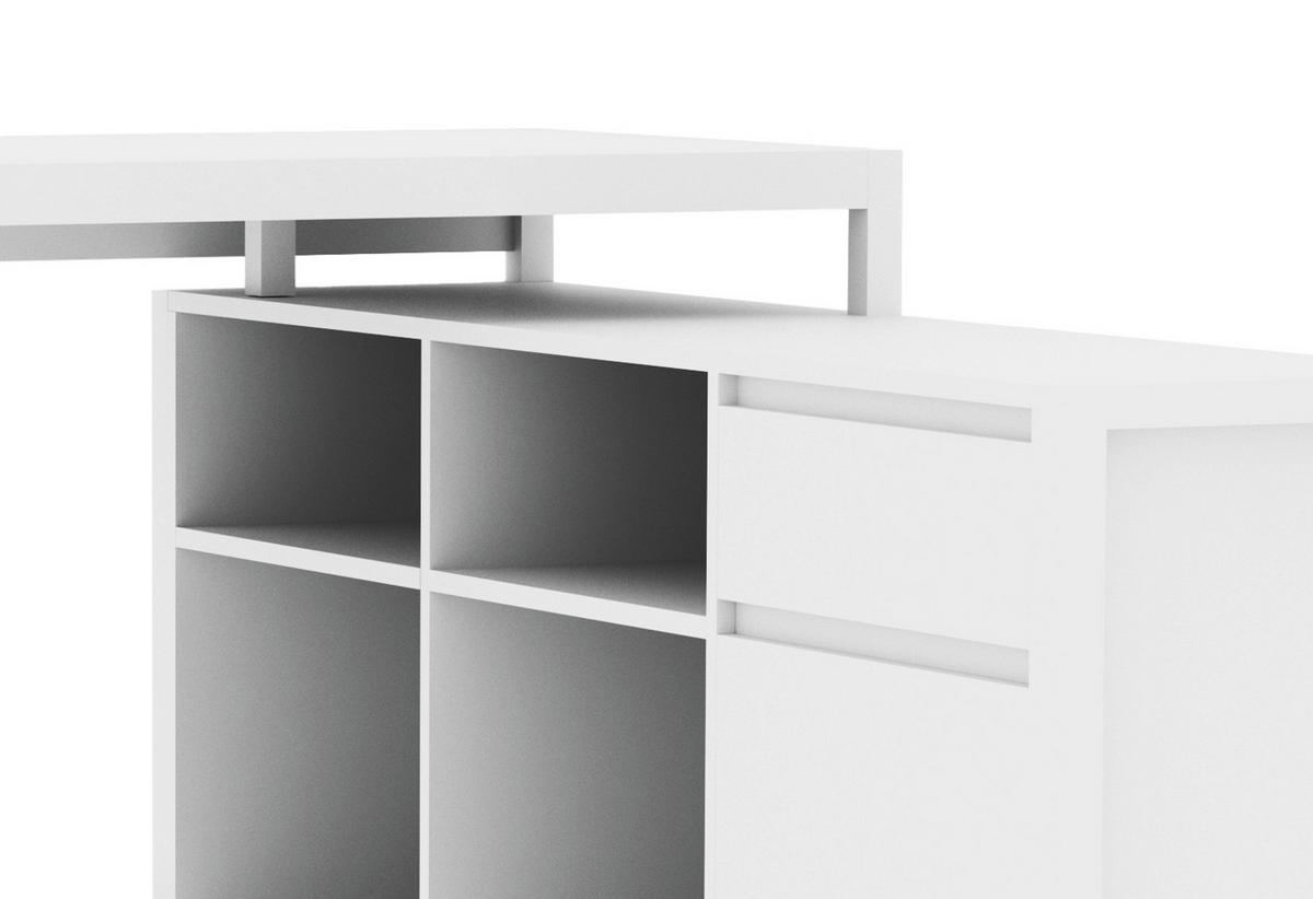 SCHREIBTISCH weiß 139 x 139 cm, Eckschreibtisch für Büro und Homeoffice - Weiß, Holzwerkstoff (139/139/75cm) - Furn.Design