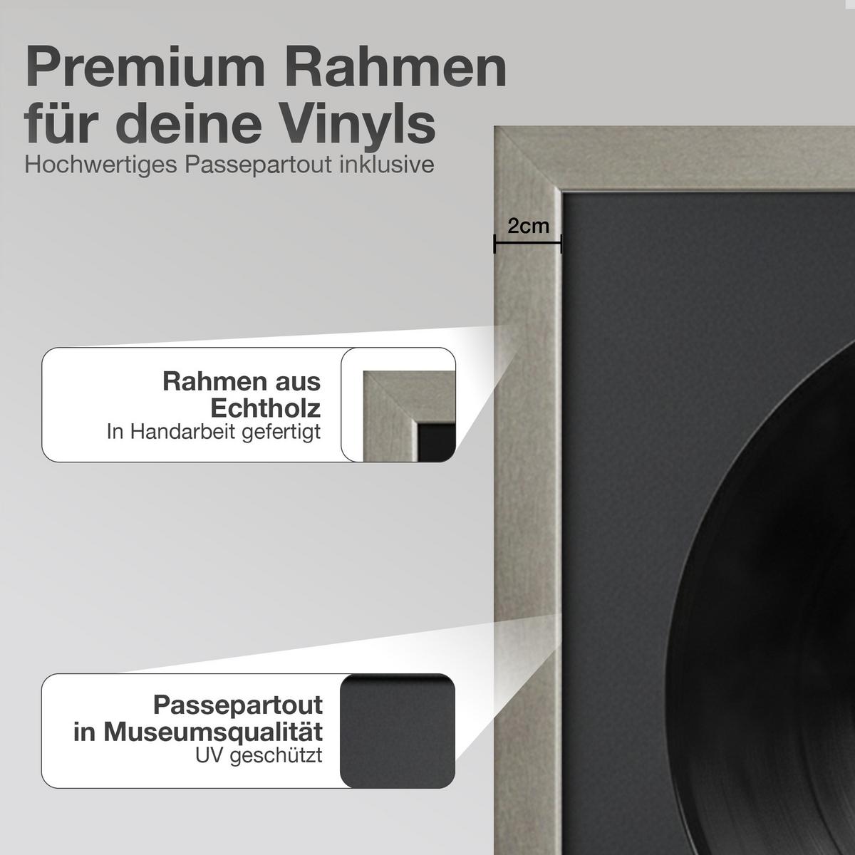 SCHALLPLATTEN BILDERRAHMEN 40/40 2er Set - Platinfarben, Holz (40/40cm) - K-Möbel