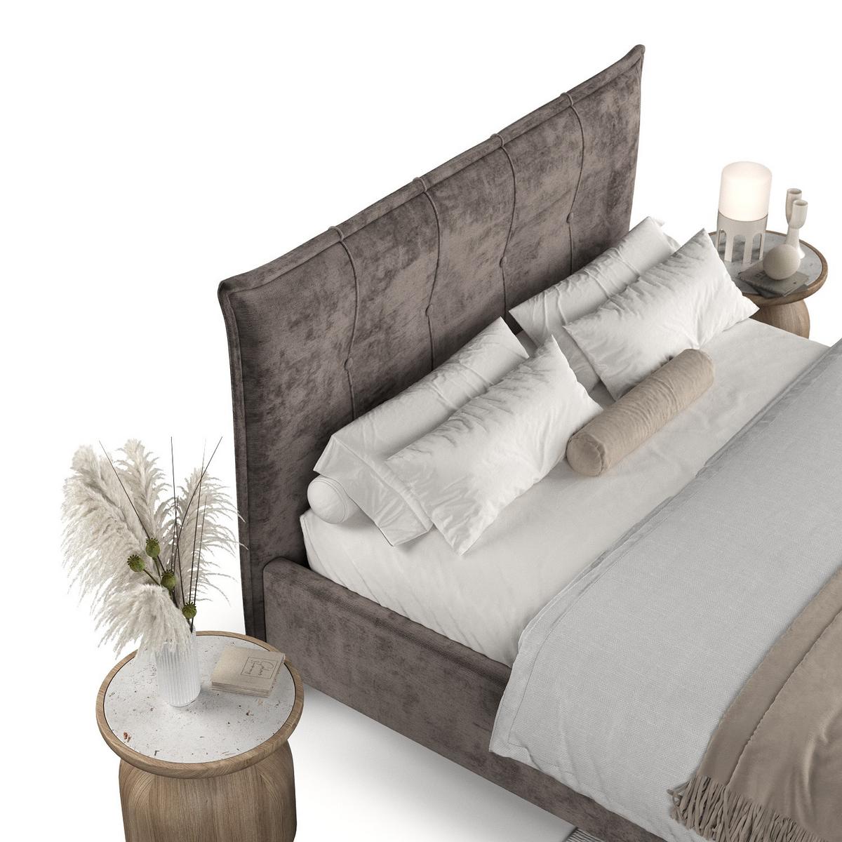 POLSTERBETT Plaza 140/200 cm Braun im Lotta Stoff - Naturfarben/Braun, Holz/Holzwerkstoff (140/200cm) - AltaBeds