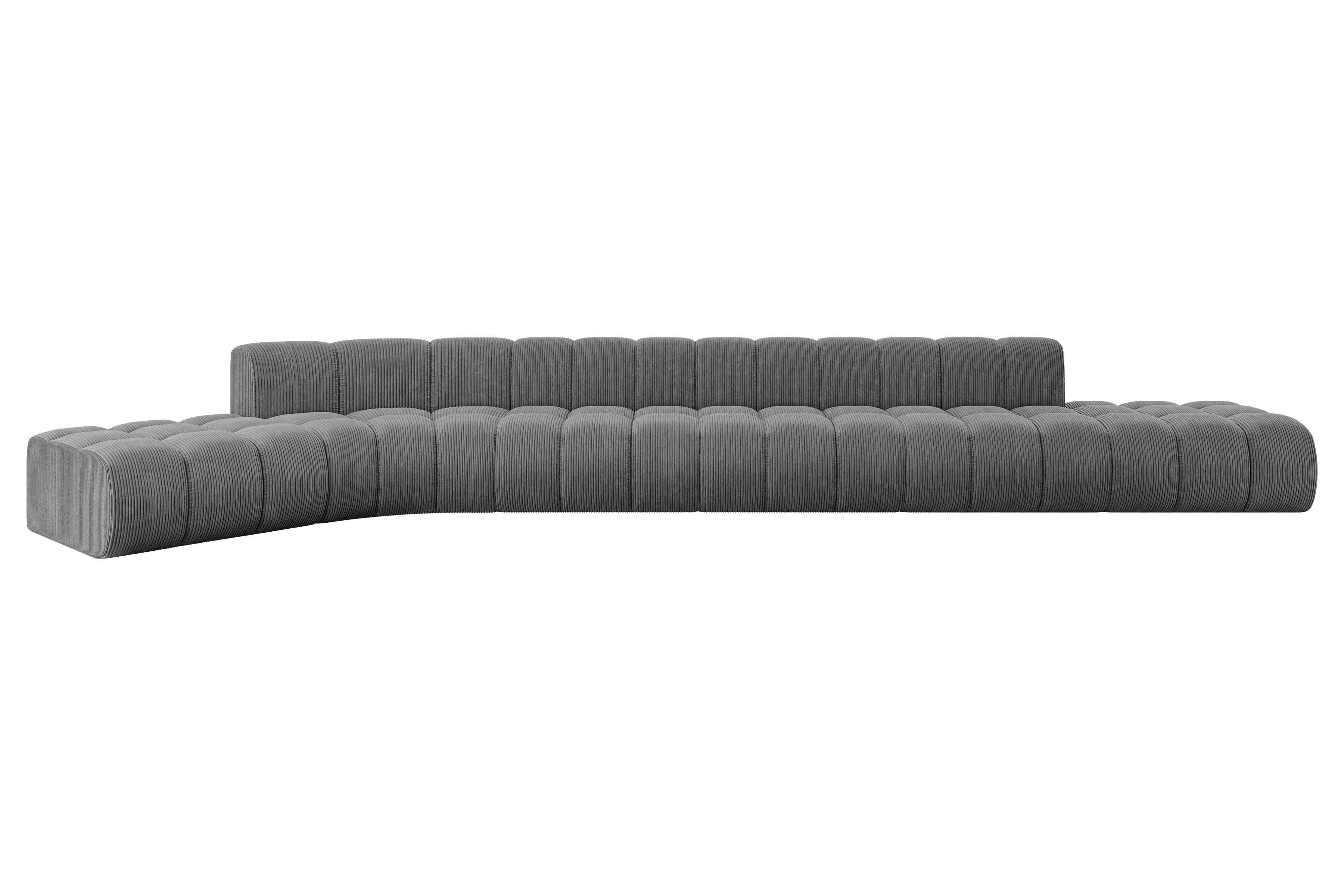 ECKSOFA modulares Sofa Solven-L3 - 562x174x70 cm Dunkelgrau - Dunkelgrau, Holzwerkstoff/Textil (562/174cm) - ALTDECOR