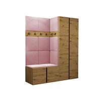 GARDEROBEN-SET Orion III - Eiche Artisan/Rosa, Holzwerkstoff/Kunststoff (158/186/46cm) - MIRJAN24