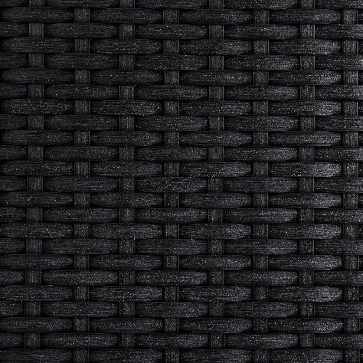 GARTENSTUHL 6er-Set Rattan Edelstahl Grosseto - Silberfarben/Schwarz, Kunststoff (55/87/58cm) - Beliani