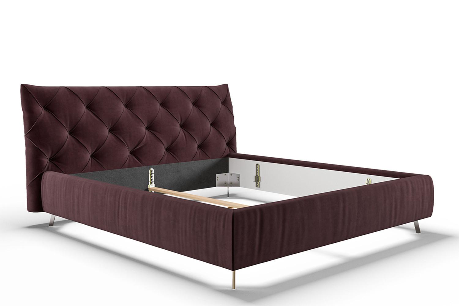 POLSTERBETT ANNY Violett Velvet - Violett, Textil (160/200cm) - KAWOLA