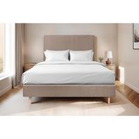 KOPFTEIL gepolstertes – taupefarbener Samtstoff - 200 cm - Taupe/Beige, Karton/Holz (200/120/10cm) - Sommeil de Plomb