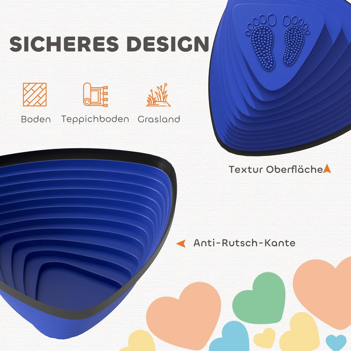 BALANCIERSTEINE 9 Stück Rutschfeste Trittsteine für Kinder 3-8 Jahren Bunt - Multicolor, Kunststoff (37.5/16/37.5cm) - AIYAPLAY